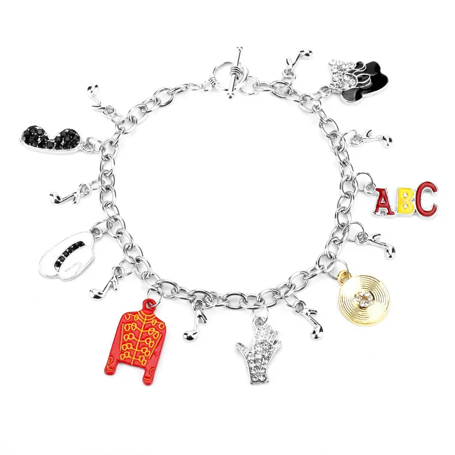 Michael Jackson Memorial Fashion Bracelet MJ Merch Pendant Combo Wrist Accessory