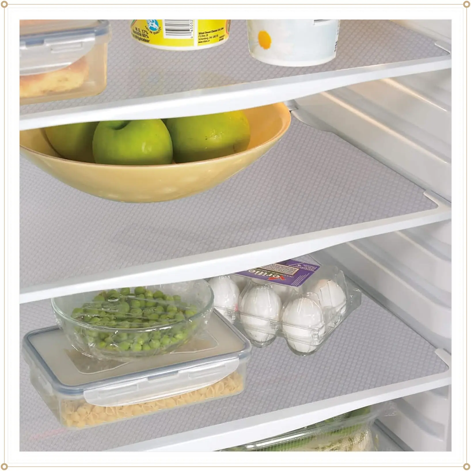 15PCS Washable Refrigerator Shelf Liners Fridge Mats Drawer Placemats Kitchen Organization Accessories for Top Freezer, WhiteGift