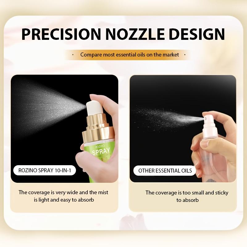 ROZINO 10-in-1 Hair Care Spray - Plant Keratin & Jojoba Oil Formula for Moisturizing, Smoothing & Frizz Control, Lightweight Non-Sticky Spray for All Hair Types, Instantly Refreshes & Adds Shine, 100g/3.527oz