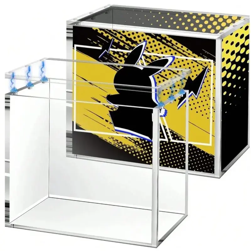 Etb Thick Acrylic Display Box, Transparent Magnetic Lid, UV Protection, Stackable Home Storage, Ideal for Collectors