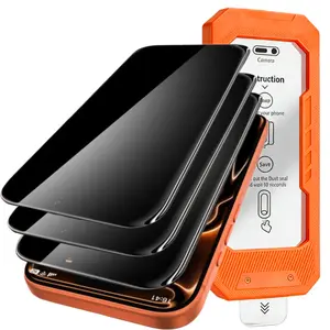 iPhone Screen Protector 3-Pack, Anti-Spy 9h Tempered Glass, Bubble-Free, Easy Installation, Full Coverage, Shockproof, No Dust