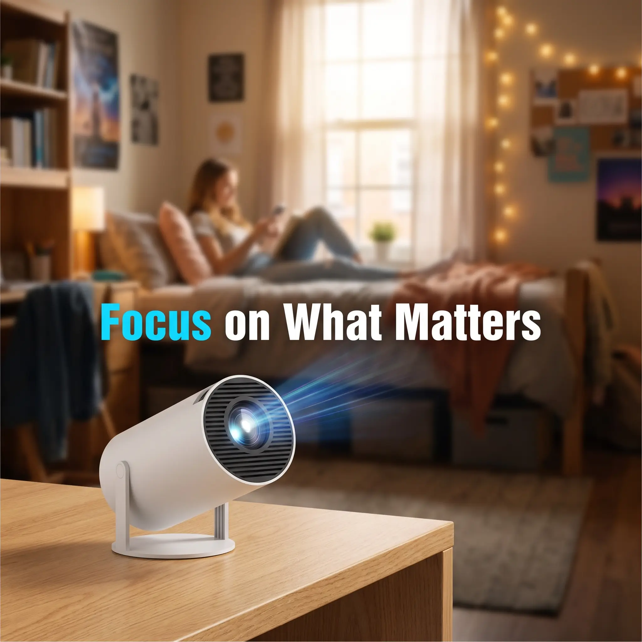 Magcubic HY300Pro 180 °   Rotatable Projector, 290ANSI 720P Native, Android 14 System, WiFi6 Bluetooth 5.4, Auto Keystone, Supports 4K Decode, Portable Home Outdoor Theater with Built-In Speaker