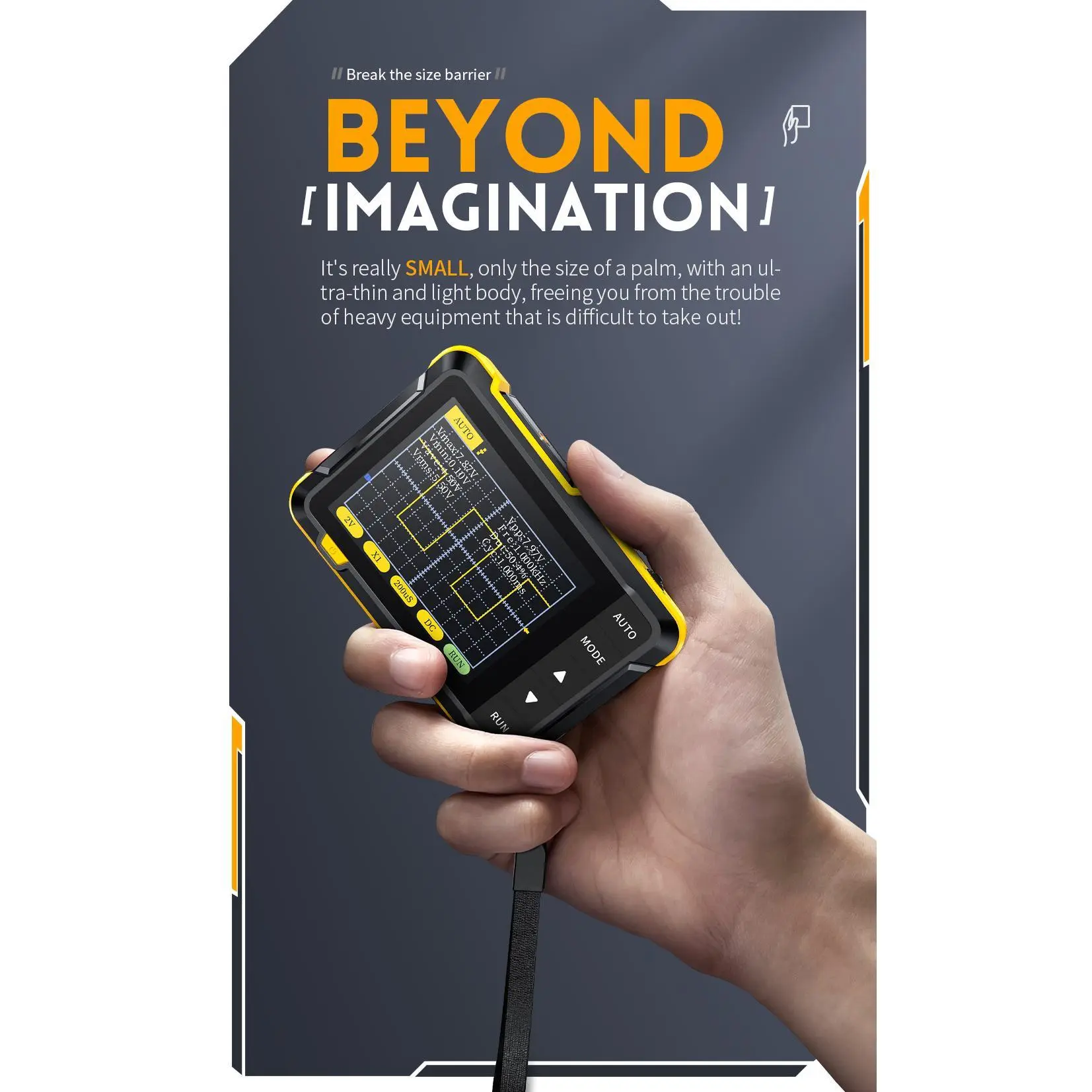 152 Handheld Digital Oscilloscope, Portable Electrical Measuring Tool for Beginners' Teaching, Maintenance, Diagnose Faults