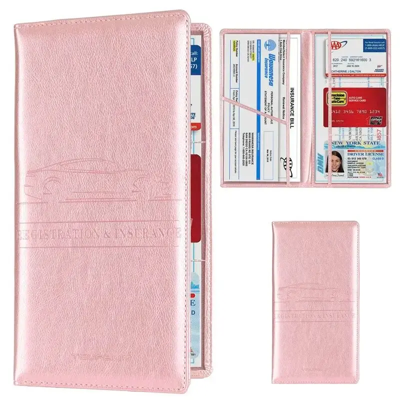 📄 Auto Registration and Insurance Card Holder｜PVC Vinyl Document Wallet for Glove Box, Driver License, ID, Cards, and Receipts