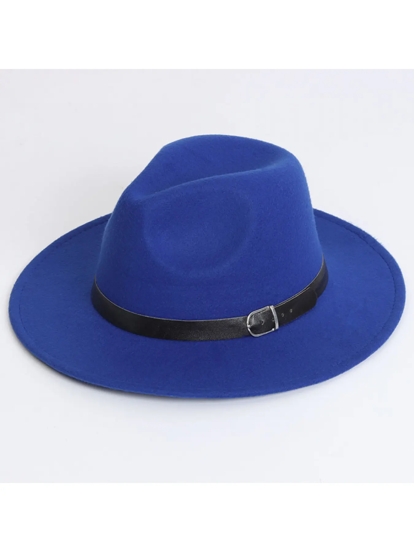 Solid color felt hat, British retro jazz hat, men's and women's flat brimmed gentleman's hat, flat top hat