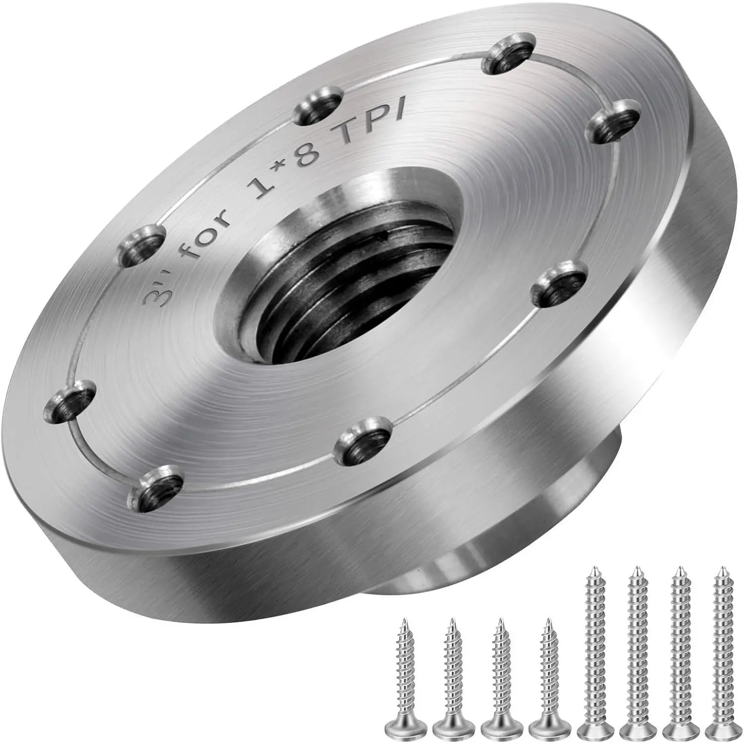 3" Steel  Lathe Faceplate,Faceplate for  Lathe,Lathe  Plate Fit for 1" x 8TPI Spindle without Screwchuck