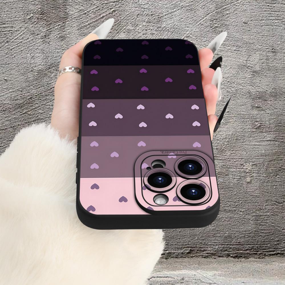 A mobile phone case featuring a gradient color heart theme pattern, TPU shockproof full protection case, suitable for iPhone 17/16/15/14/13/12/11 PRO MAX PLUS AIR E XS and PROMAX MINI, is an ideal gift for friends and family, MS2724
