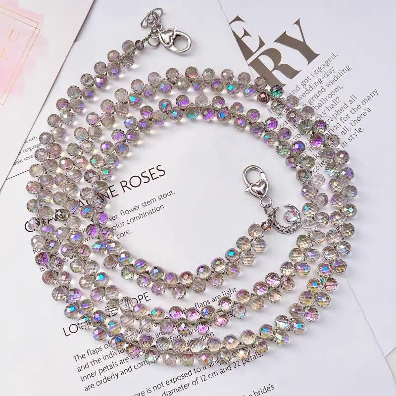 Original crystal chain phone lanyard, long chain, handmade water drop crystal lanyard, crossbody shoulder strap, neck strap, bag chain, shiny