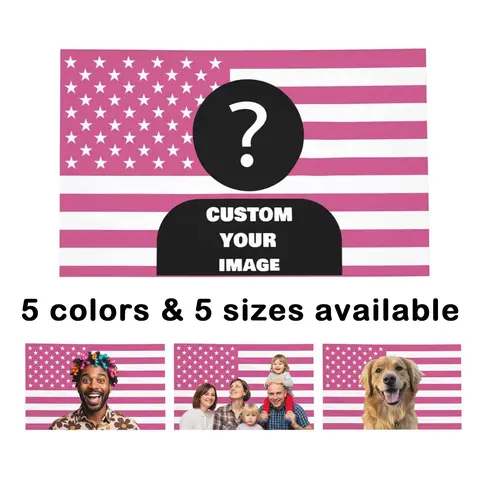 Custom America Flag 5 Background & 5 Sizes to Choose, Personalized Flags Design Your Image, Funny Decorative Tapestry Poster for Decorate Birthday Gift