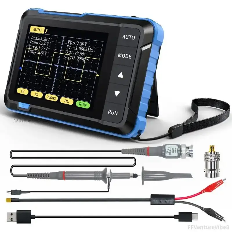 Mini Handheld Digital Oscilloscope 2.5MSa/s 200KHz Bandwidth 800VPP PWM Output Automotive Oscilloscope Multimeters Car Battery Tester FFVentureVibe8AA47HomeFixMart
