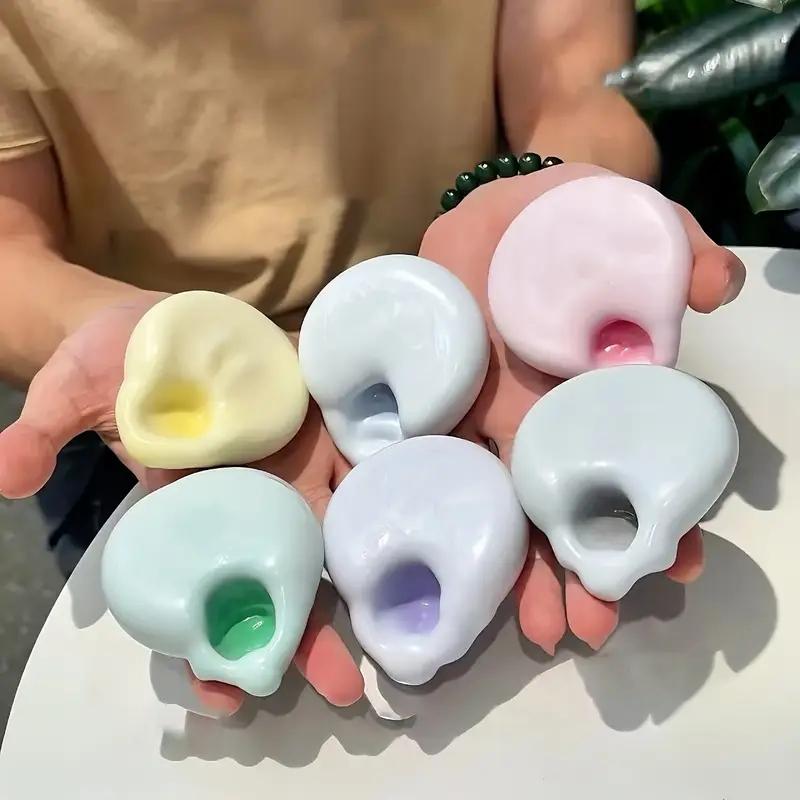 4 Mini Soft Stress Balls for Relaxation, Stress Relief Squishy, Slow-Response Jelly Fluid Squeeze Toys, Perfect for Christmas and Party Gifts, Various Soft Color Options