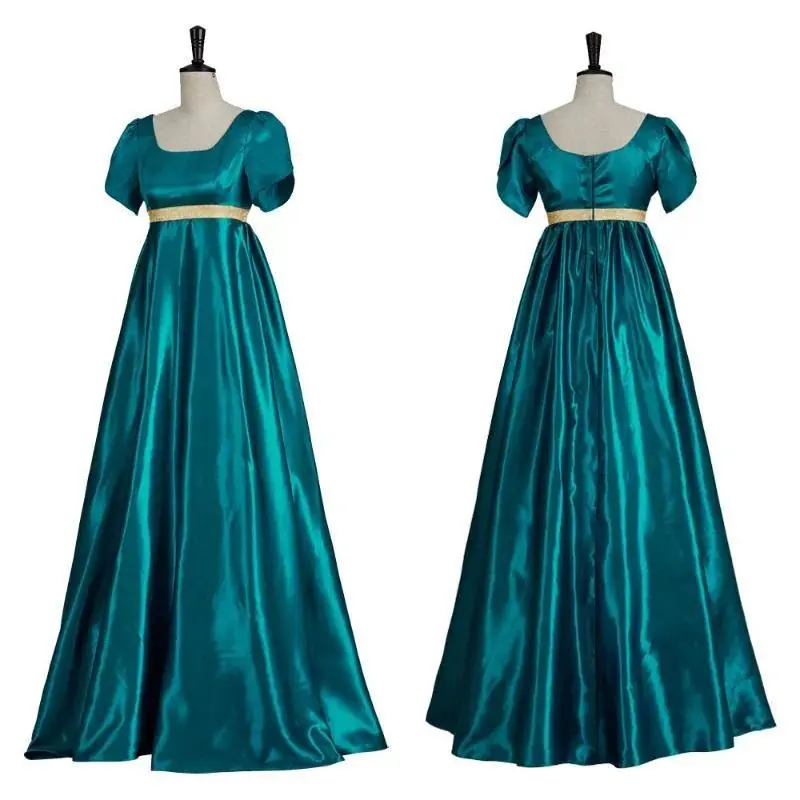 New Medieval Dress Satin Vintage Renaissance Victorian Ball Gown Elegant High Waist Princess Dresses for Women Gothic Maxi Dress