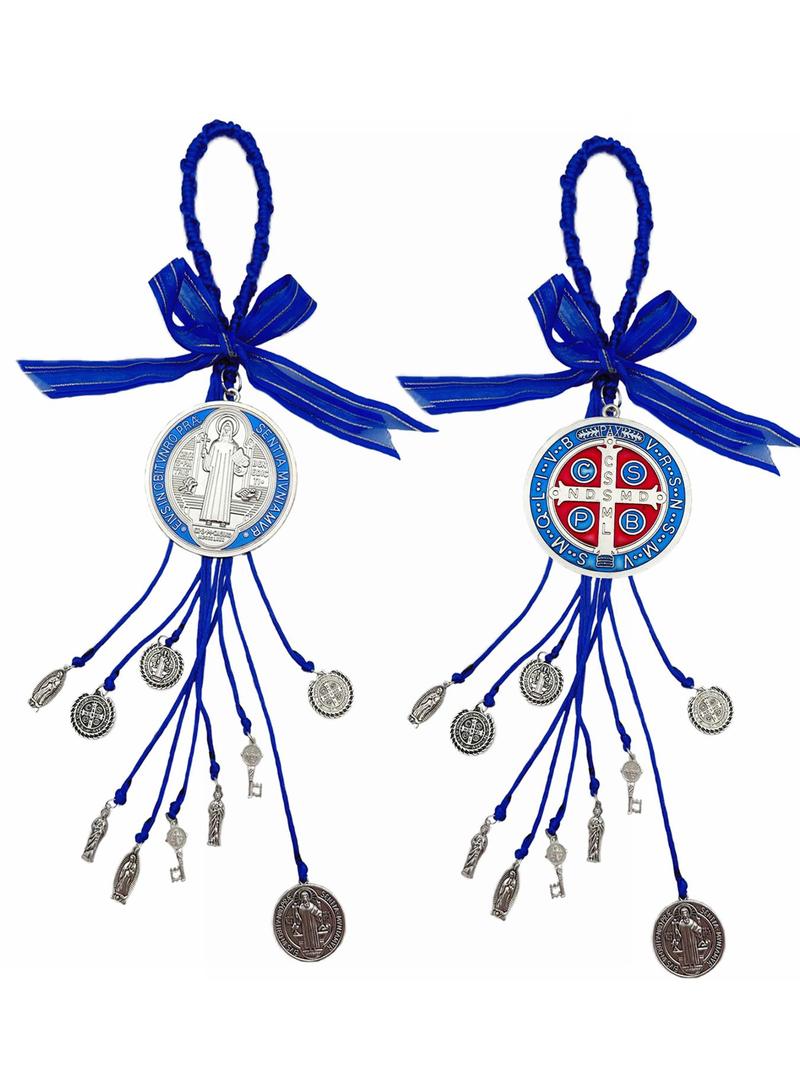 Saint Benedict Medal Protection Blessing Charm, Catholic San Benito Medalla Handmade Jewelry, Car Hanging Charm for Men Women, Car Hanging Decoration