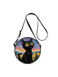 Lightweight crossbody shoulder bag with 2D printed kitten patterns, an ideal gift for female friends; wearable as crossbody, single-shoulder, double-shoulder or hand-held, suitable for commuting, outdoor trips, travelling, casual daily wear and campus use