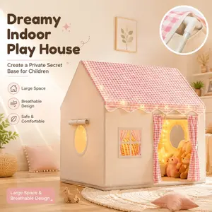 Indoor Kids Play Tent. A dreamy private castle creating a cozy secret space for children. Spacious interior and breathable design, available in three lovely colors.