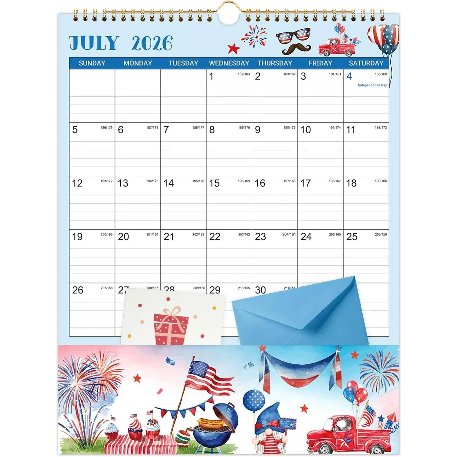 2026-2027 Wall Calendar - 11.4" x 14.5", 18 Months from Jul. 2026 - Dec. 2027, 2026-2027 Wall Calendar with Pockets for  & Office, Vertical Calendar with  Loop