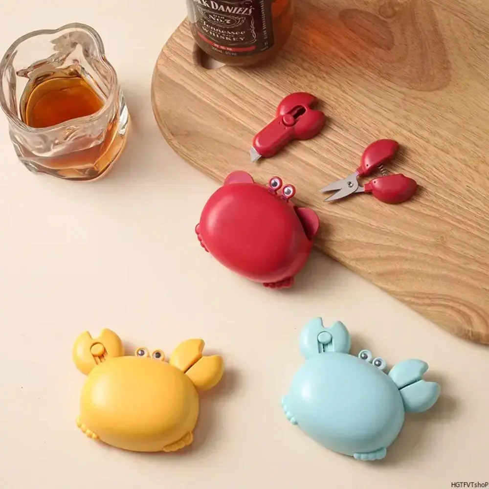 Sturdy Crab-Shaped 3-in-1 Multi-Tool, Magnetic Kitchen Gadget with Bottle Opener, Box Cutter & Scissors with a Smooth Stainless Blade, Plastic, Steel, Utensils, Utility, Metal, Home Decor, Can Opener, Cartoon, Fridge, Kitchen Decor, Beer Opener