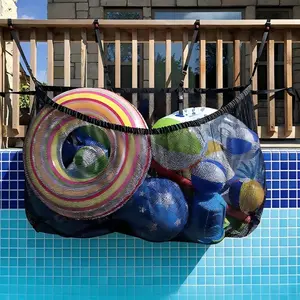 Large-capacity camp storage bags, outdoor storage bags, pool storage bags and mesh bags for pool floats. Featuring a sturdy large mesh surface, they are ideal for storing camping gear, beach equipment and pool accessories.Swimming gear bag