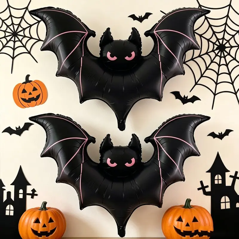 1/2pc Matte 59 Inch Giant Bat Halloween Balloons, Aluminum Foil Balloons for Indoor Theme Decor, Atmosphere Creation Setup