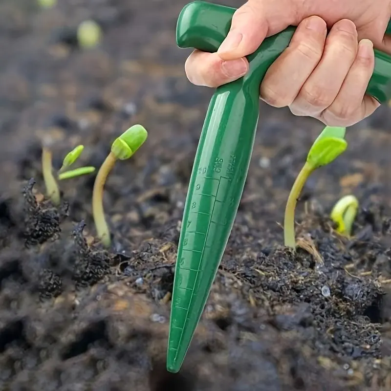 1pc Plastic Garden Hole Digger, Plant Seedling Seeder, Long Handle Soil Tester, Gardening Tool, Efficient Digging Device, Garden Supplies