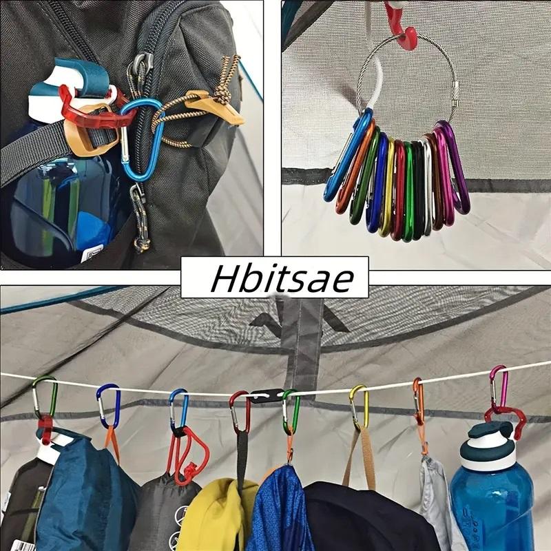 Random Color Carabiner, 10pcs Mini Carabiners Clip Keychain, Aluminum Alloy Spring Buckle for Backpacking, Camping, Hiking, Solocamping, Bikepacking, Glamping, Christmas, Hook Keeper, Christmas Gift