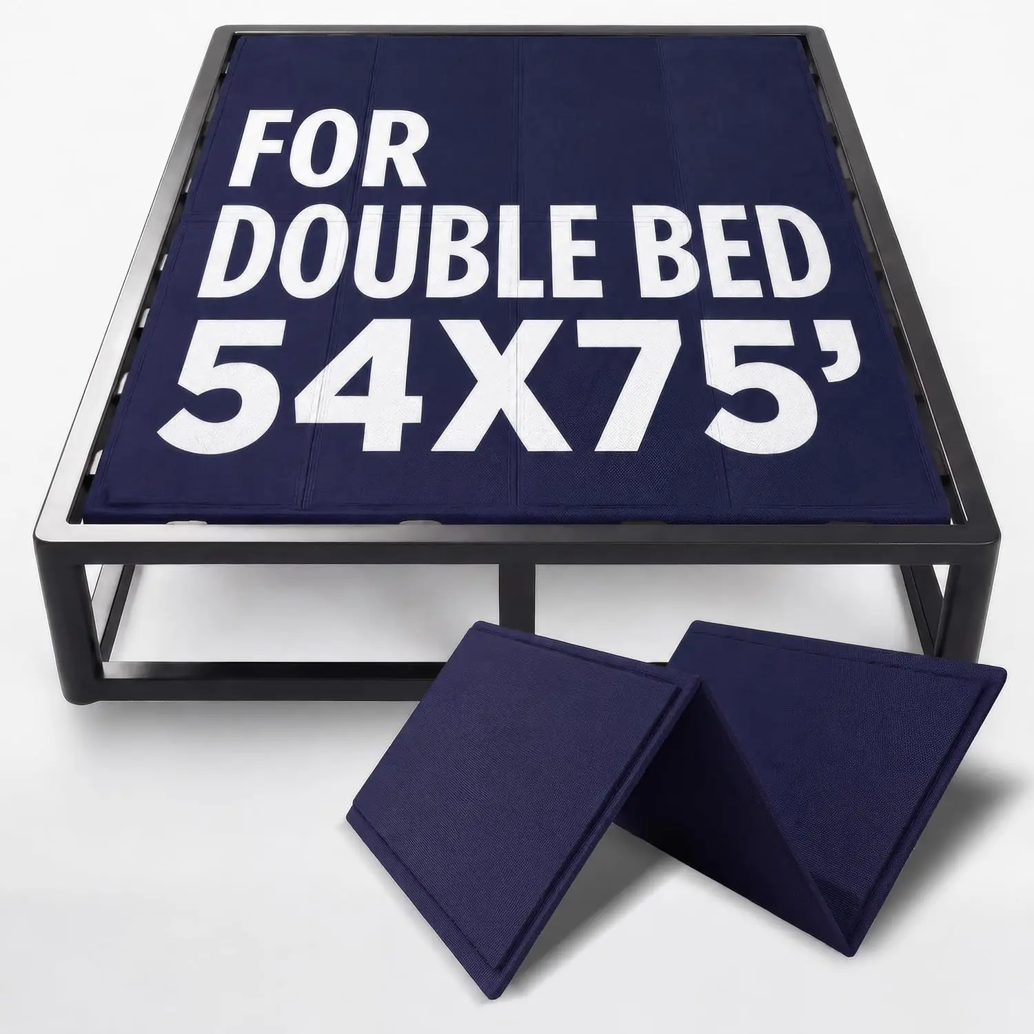 10mm Bunkie Board (54”x75”Full Size) Lightweight Design | Low Profile Bed Support, Breathable, Noise Minimizing,  Resistant | Folding Box Support Board | Split Fully Assembled