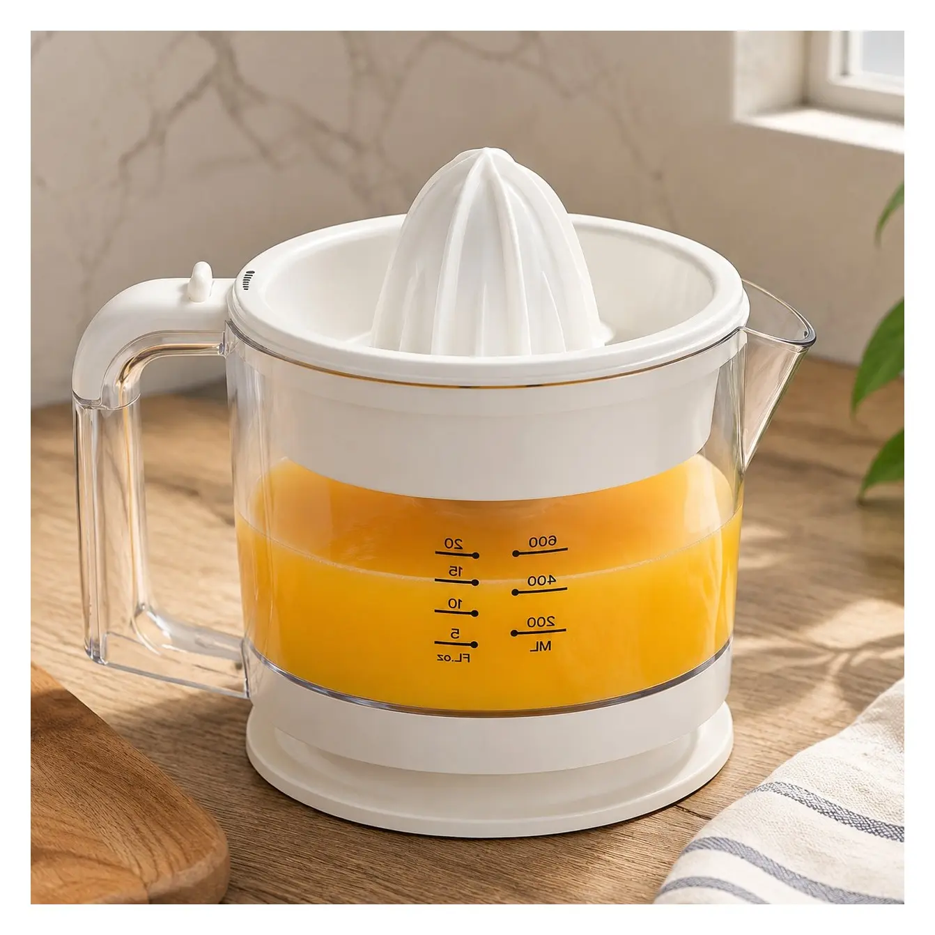 Dual Electric Citrus Juicer Machine - Orange Juicer and Lemon Squeezer with Auto-Reversing Reamer, Adjustable Pulp Control, Mess-Free Spout, 20 oz Juice Container - Lime Squeezer for Home - WhiteGift