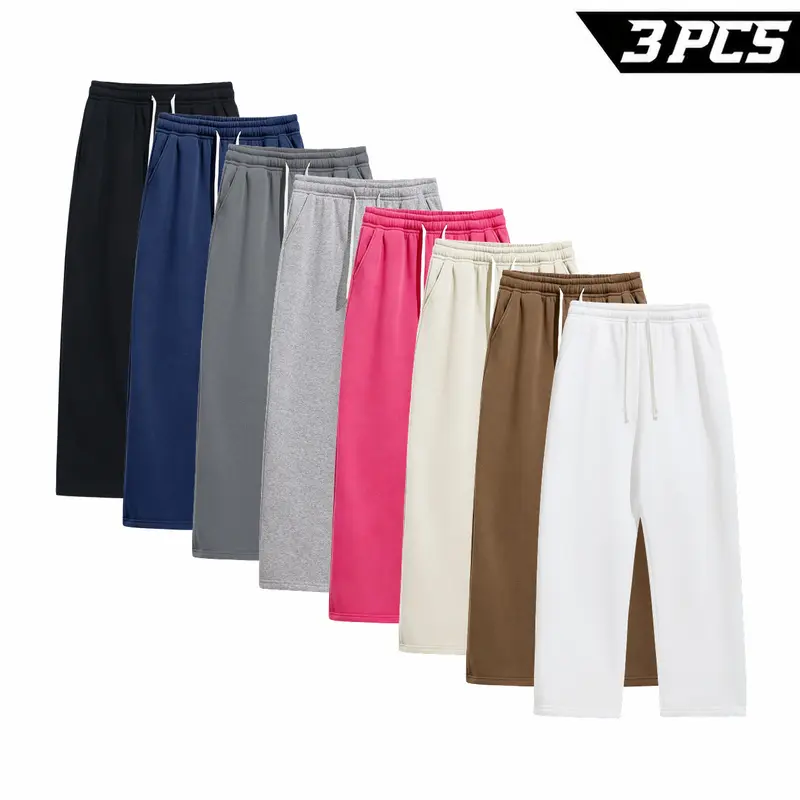 Men's 3 Pack Casual Sweatpants, with Full Length Cut and Easy Pull On Waist, for Everyday Styling, Downtime and Travel