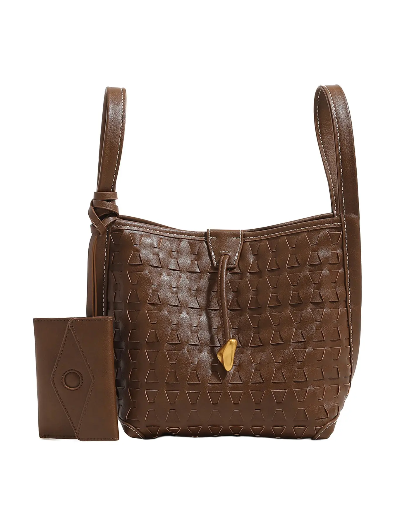 Women Woven Handbag Cute Purse, Top Handle & Detachable Strap, Shoulder Crossbody Bag, Stylish and Functional Accessory