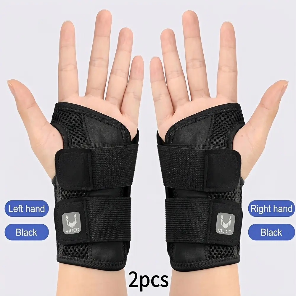 2 Pcs Thumb and Wrist Support Braces, Dual Board Support, Secure Fit, Velcro Closure, Ideal for Sports and Daily Use, Multiple Colors Available