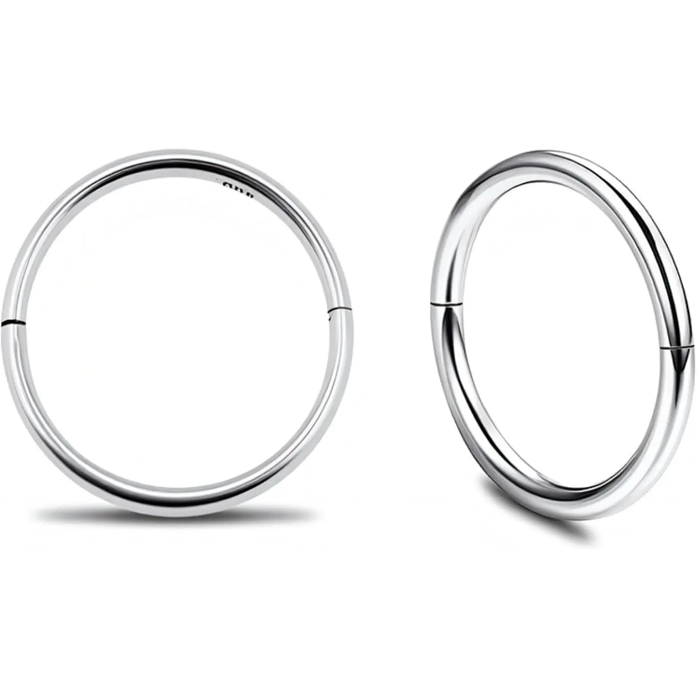 925 Sterling Silver Seamless Sleeper Hoop Clicker Earrings - Hypoallergenic 18G Hinged Hoops for Continuous Wear (8mm to 14mm) - Unisex Women Men Body Jewelry for Ears