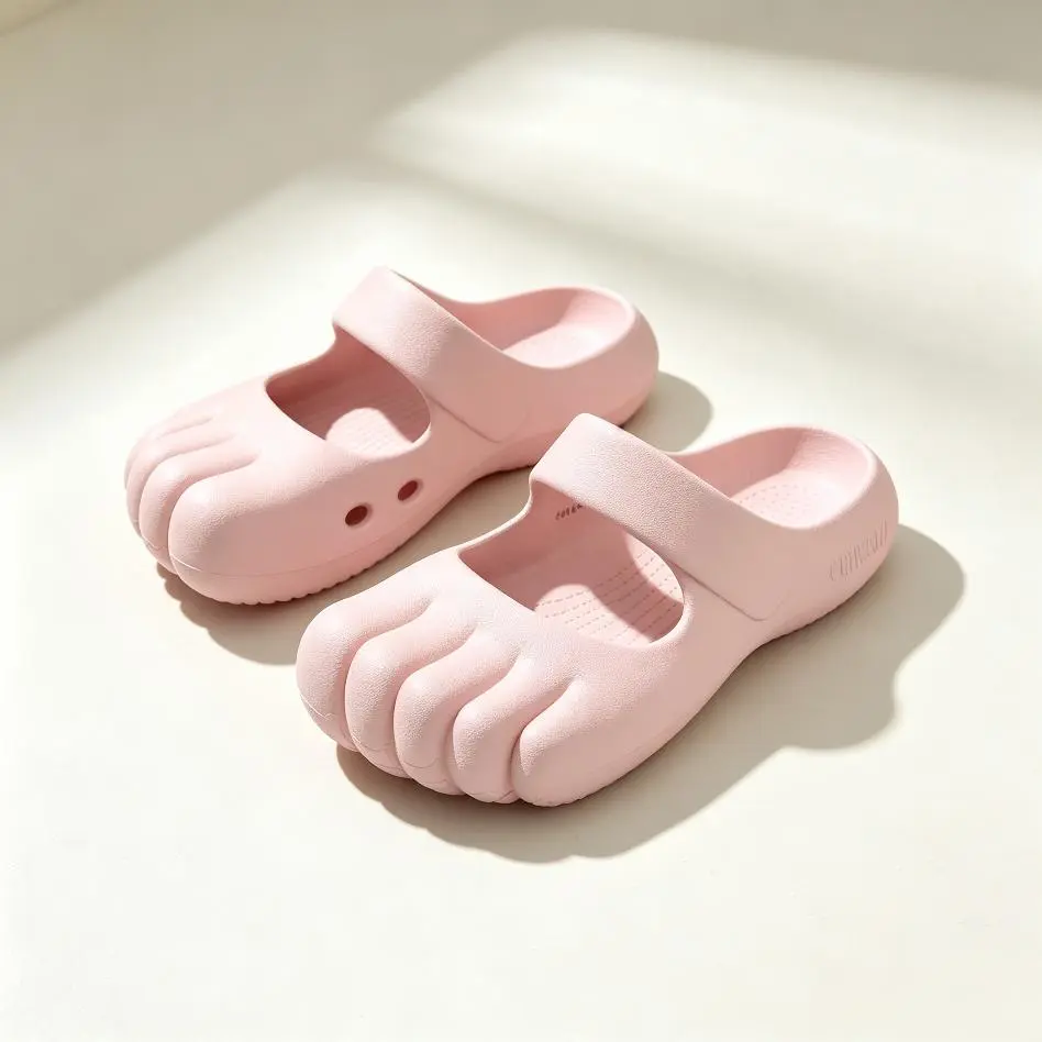 Women's Cute Toe-Shape EVA Cloud Slides, Soft Non-Slip Slip-On Slingback Clogs, Lightweight Indoor-Outdoor Beach Walking Sandals