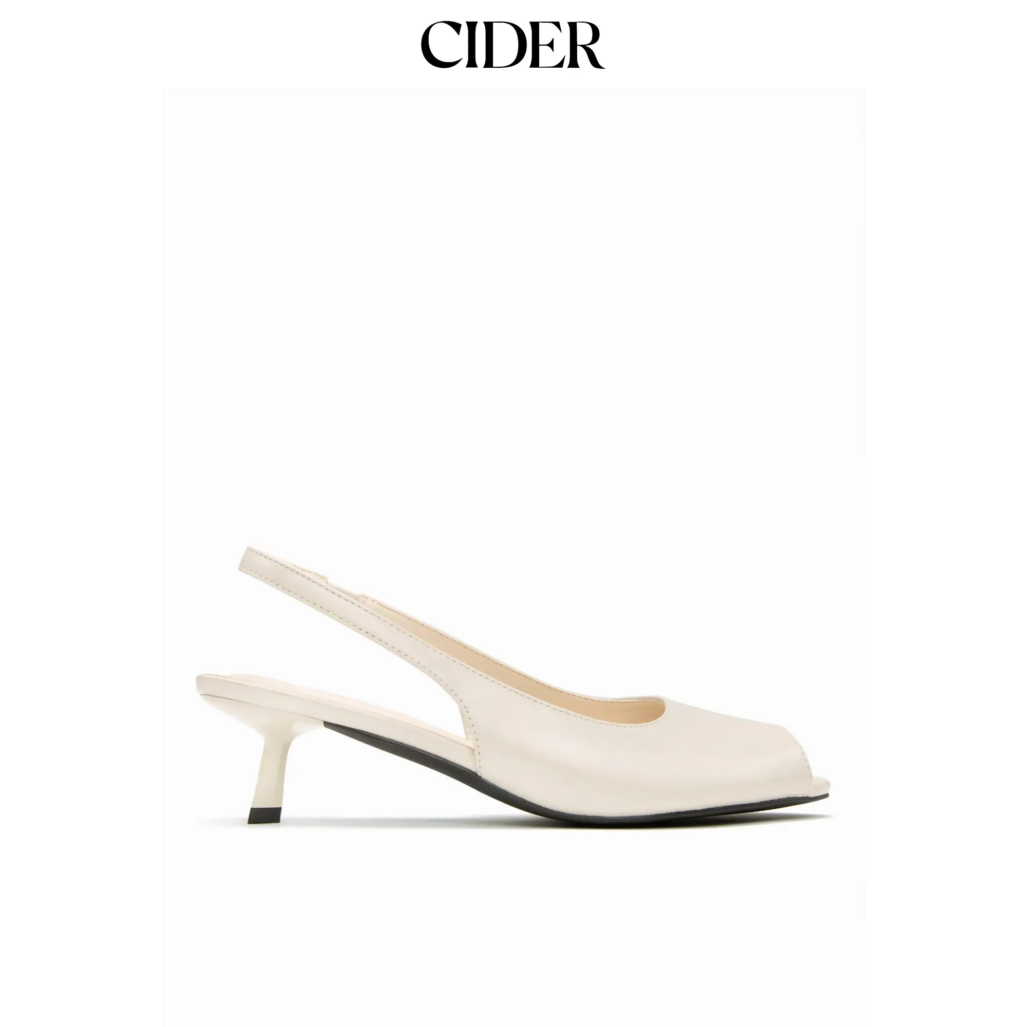 Cider OPEN-TOE SLINGBACK KITTEN HEELS