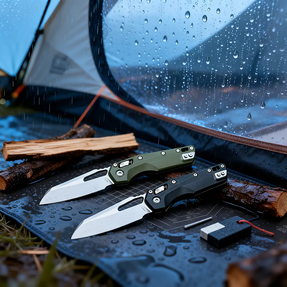MSI Standard Issue RAM-LOK Folding Survival Knife - M390 Drop Point Blade, G10 Handle with Button Lock, Camping Outdoor Gear for Preppers