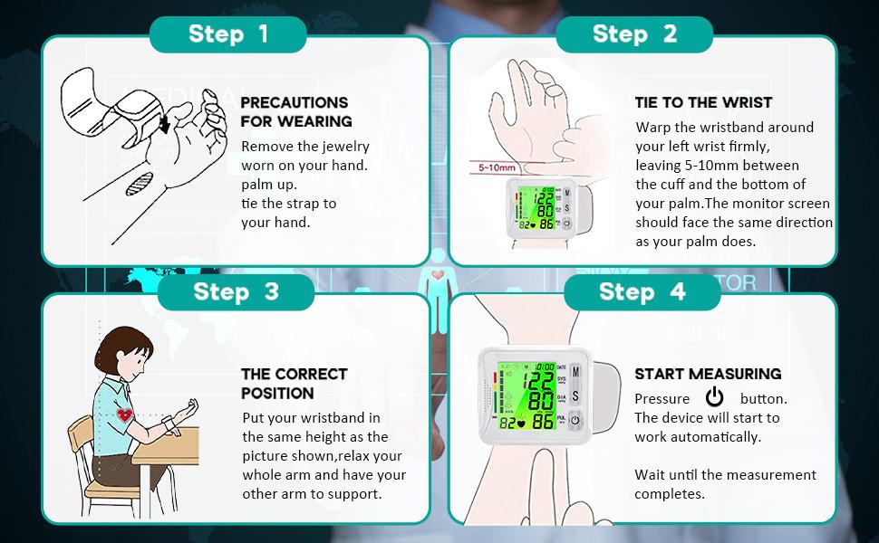Wrist Blood Pressure Monitor 2026 Upgraded Digital BP Machine with Tri-Backlit Display, Automatic Wrist Blood Pressure Monitor Pulse Rate Monitoring, USB Rechargeable, 2x99 Memory Readings