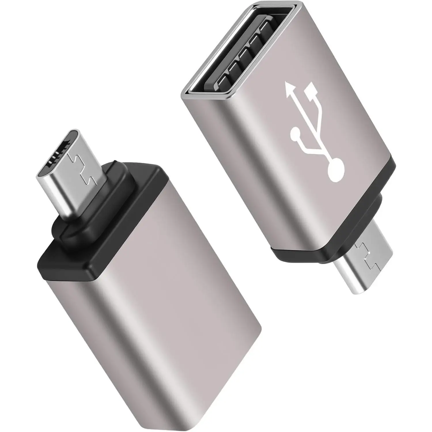 USB to  USB Adapter 2 Pack,  USB Male to USB 2.0 A Female OTG (-The-Go) Converter Connector,  Alloy Shell, Compatible with  Phone S7 S6, , Flash Drive, , Keyboard