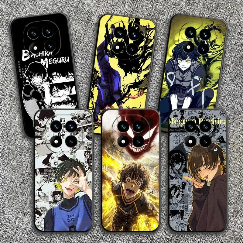 Blue Lock Bachira Meguru Anime Soft Material Phone Case, Protective Back Cover Accessories for Various Models of iPhone 11-17 Pro Max/Plus & Samsung Galaxy S23-S25 Black, Gift for Anime Fans
