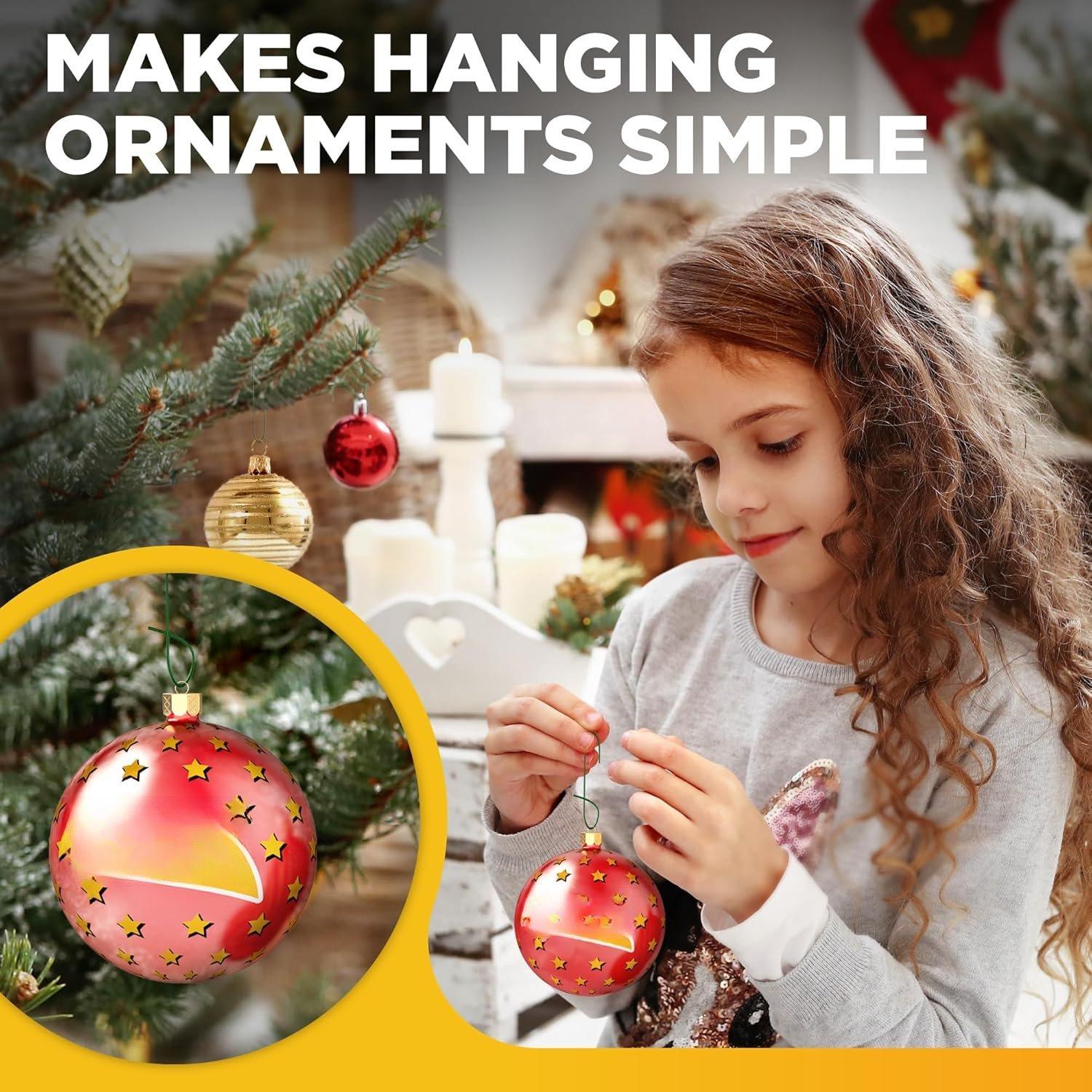 300 Pack Christmas Ornament Hooks for Christmas Tree Decoration   Holiday Ornament Hangers (Green)