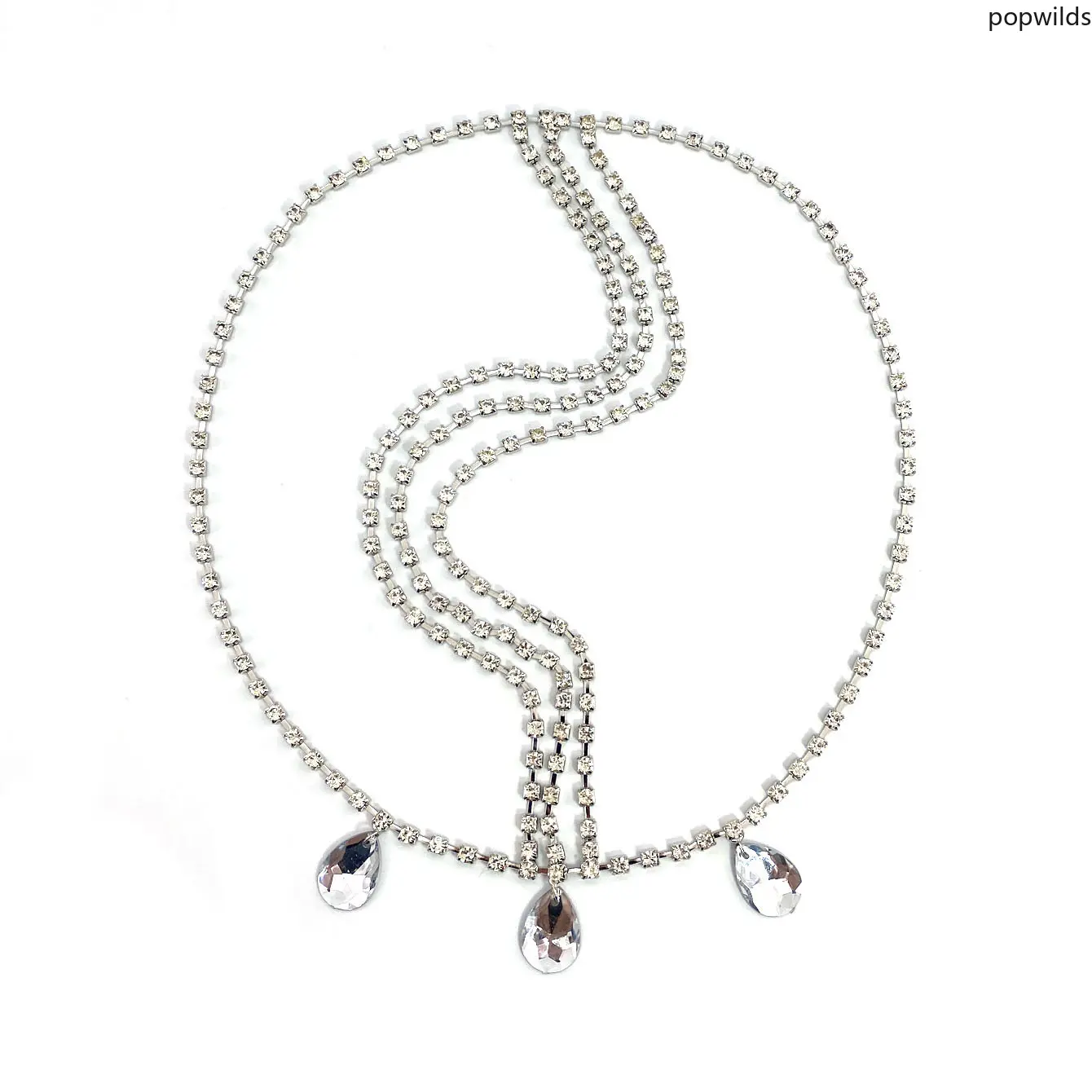 Fashion Water Drop Forehead Chain Retro Indian Style Head Chain Women Bohemian Teardrop Headdress Jewelry