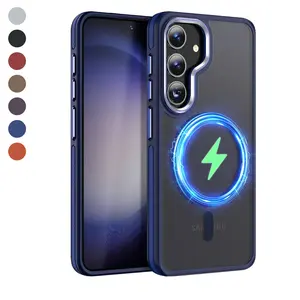 Case for Samsung Galaxy S26 25 24 23 S22 Ultra, Shockproof Case Translucent Matte PC Compatible with Magsafe Military Grade Drop Resistant, Color Hybrid Non-Slip Phone Case Matte Glossy Magnetic Case Cover