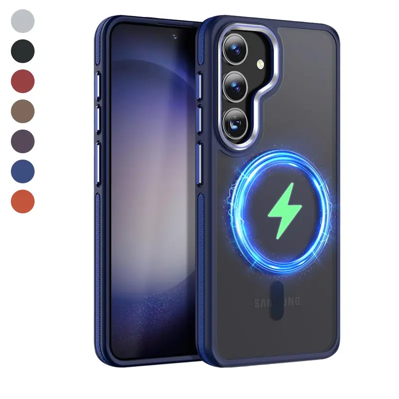 Case for Samsung Galaxy S26 25 24 23 S22 Ultra, Shockproof Case Translucent Matte PC Compatible with Magsafe Military Grade Drop Resistant, Color Hybrid Non-Slip Phone Case Matte Glossy Magnetic Case Cover