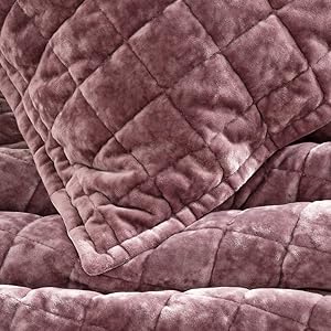 Luxury Velvet Set Full Queen Size, Lightweight Velvet Comforter Set, Oversized Bedspread Coverlet Quilted Bedding Set, with 2 Matching Pillow Shams, for All Season, Dusty Mauve Pink