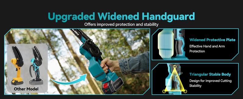 SeeSii 2 in 1 Cordless 8 inch Pole Saw & Mini Chainsaw with 2 Battery, Power Electric Polesaw for Tree Trimming, Chain Saw with Extension Pole, Limb Branch Cutter Pruner CH800C