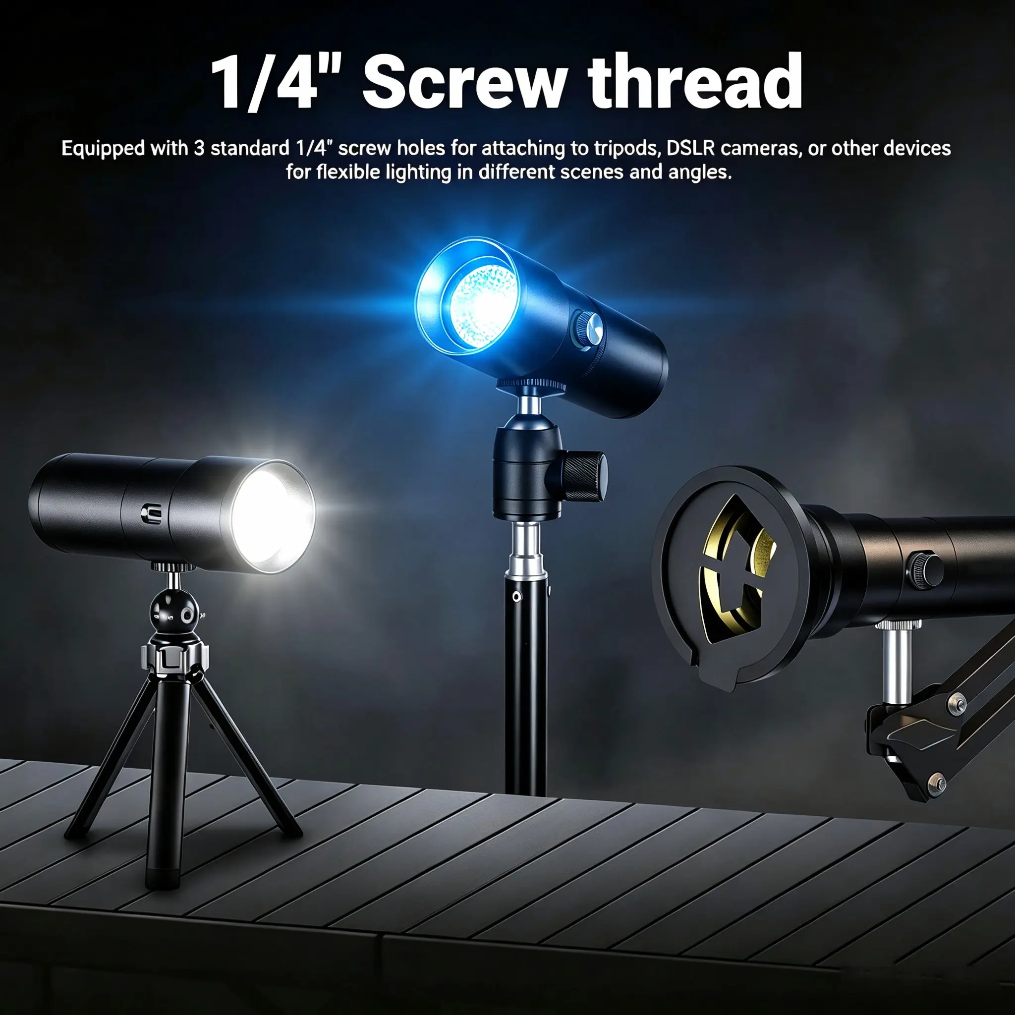 15W RGB Video Spotlight Flashlight, Photography Lights, 4 Colors/10 GOBO Filters/CRI95+/5800K/7500mAh, Portable Photography LED Light Sunset Light for Recording Studio Lighting, USB-C, Filming Light