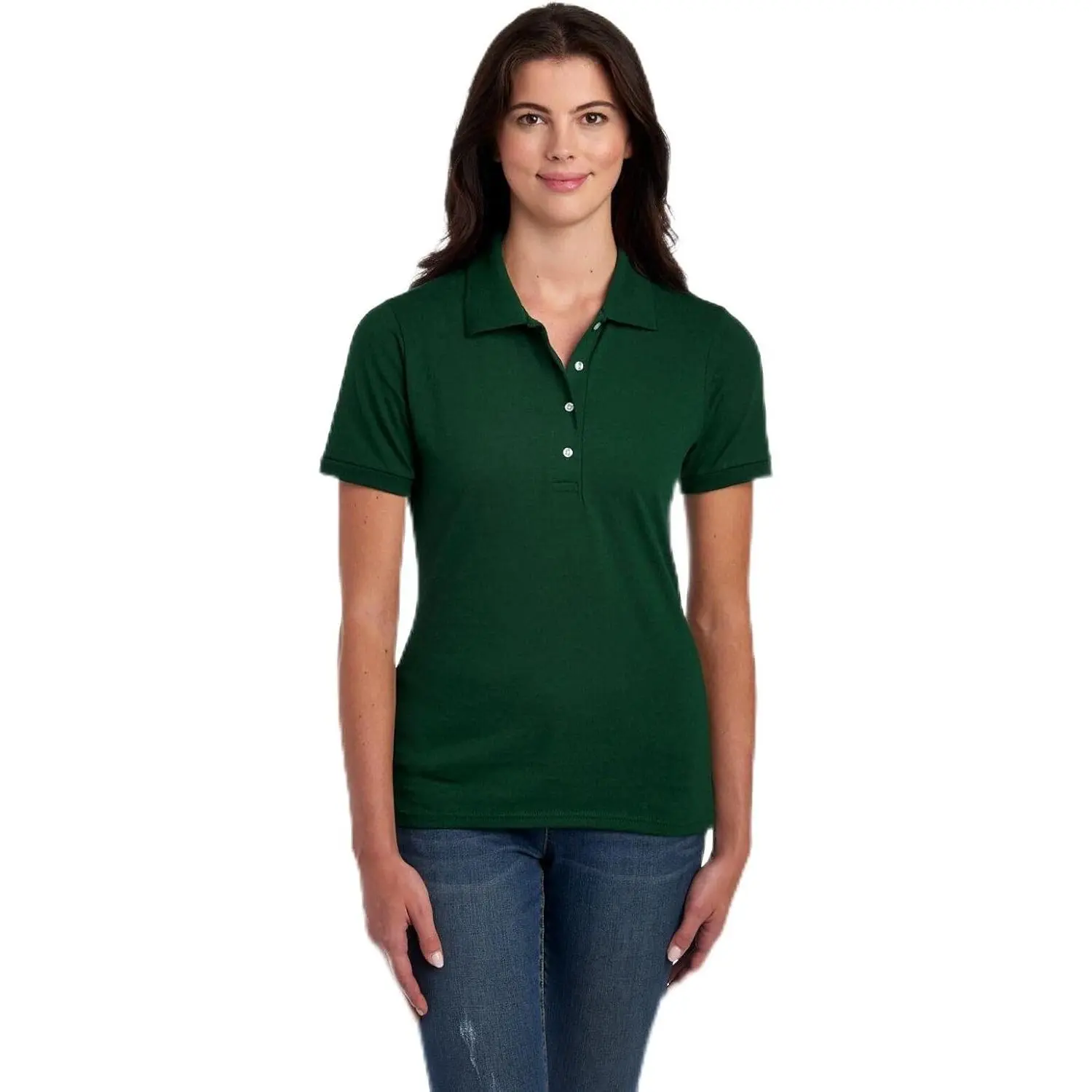 Women's Dri Power Cotton-Blend Short Sleeve Polo Shirts - Jersey Knit Casual Fabric, Moisture-Wicking, Fit for All-Day Comfort Gift