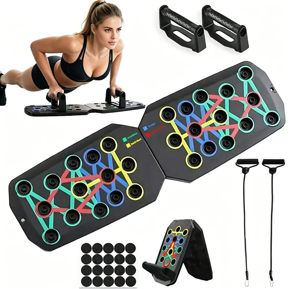 Push Up Board with Full Body Home Workout Equipment, Portable Fitness System for Chest Arms Core Training Indoor Home Gym Accessories Abdominal Muscle Trainer