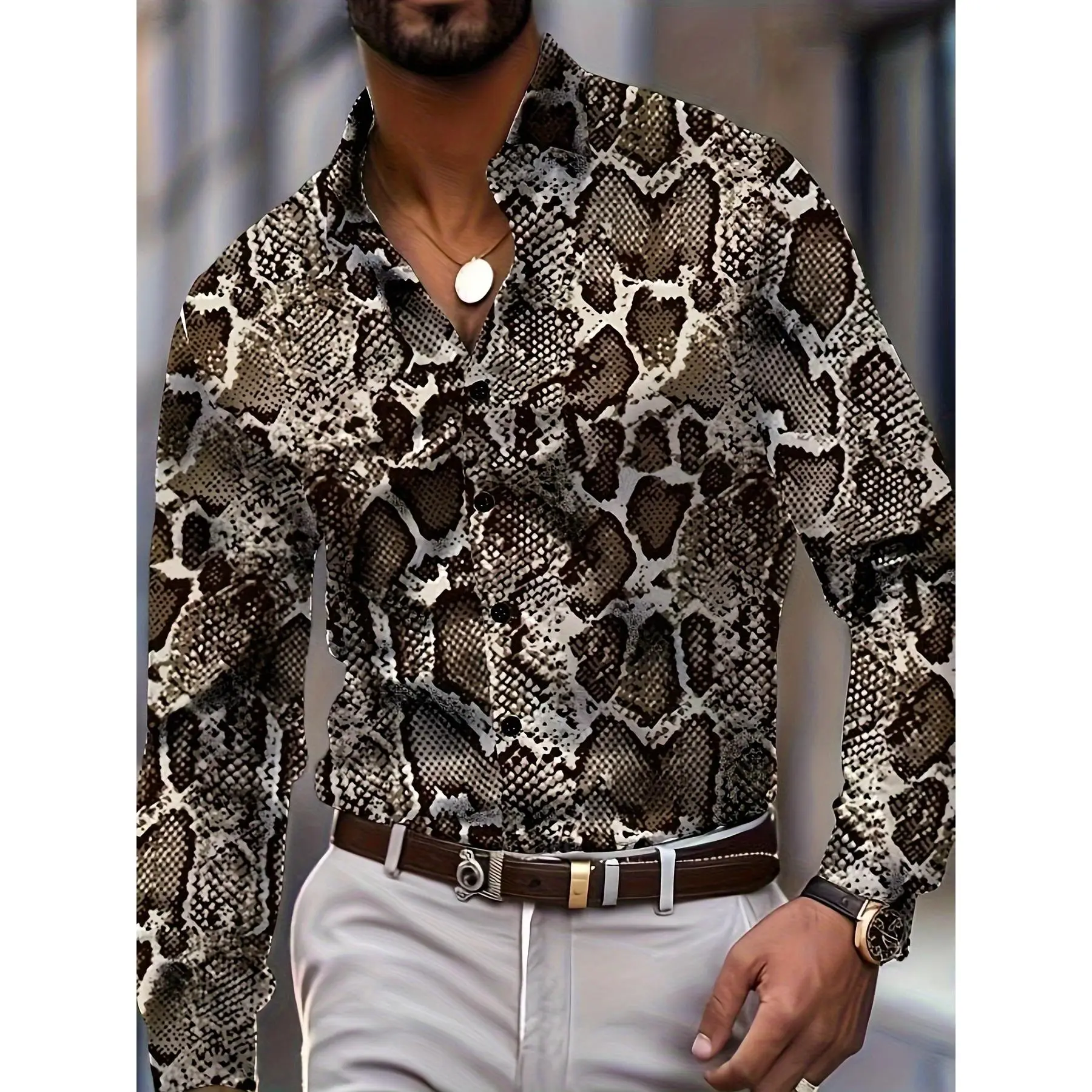 Men's Printed Long Sleeve Shirt