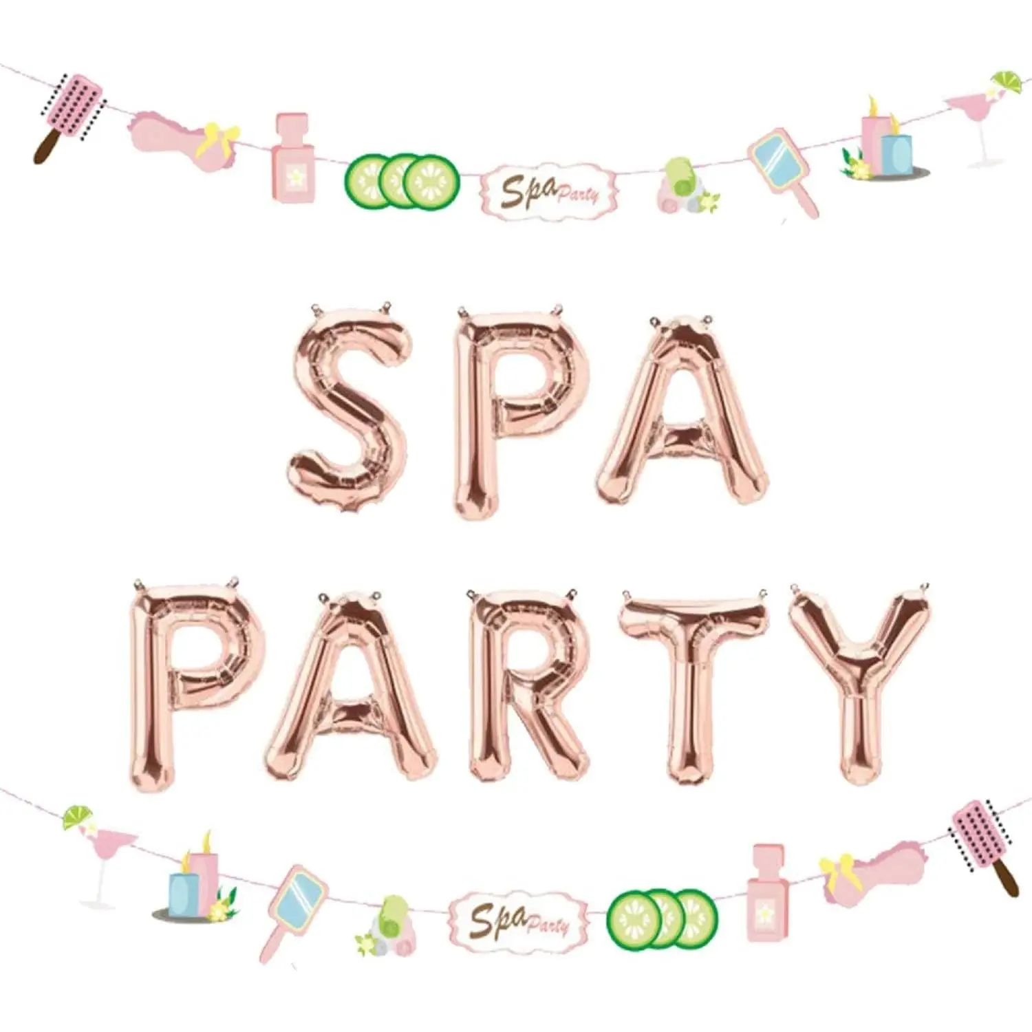 Spa Party Balloons Spa Party Decoration Nail Polish Banner Makeup Banner Salon Party Decorations