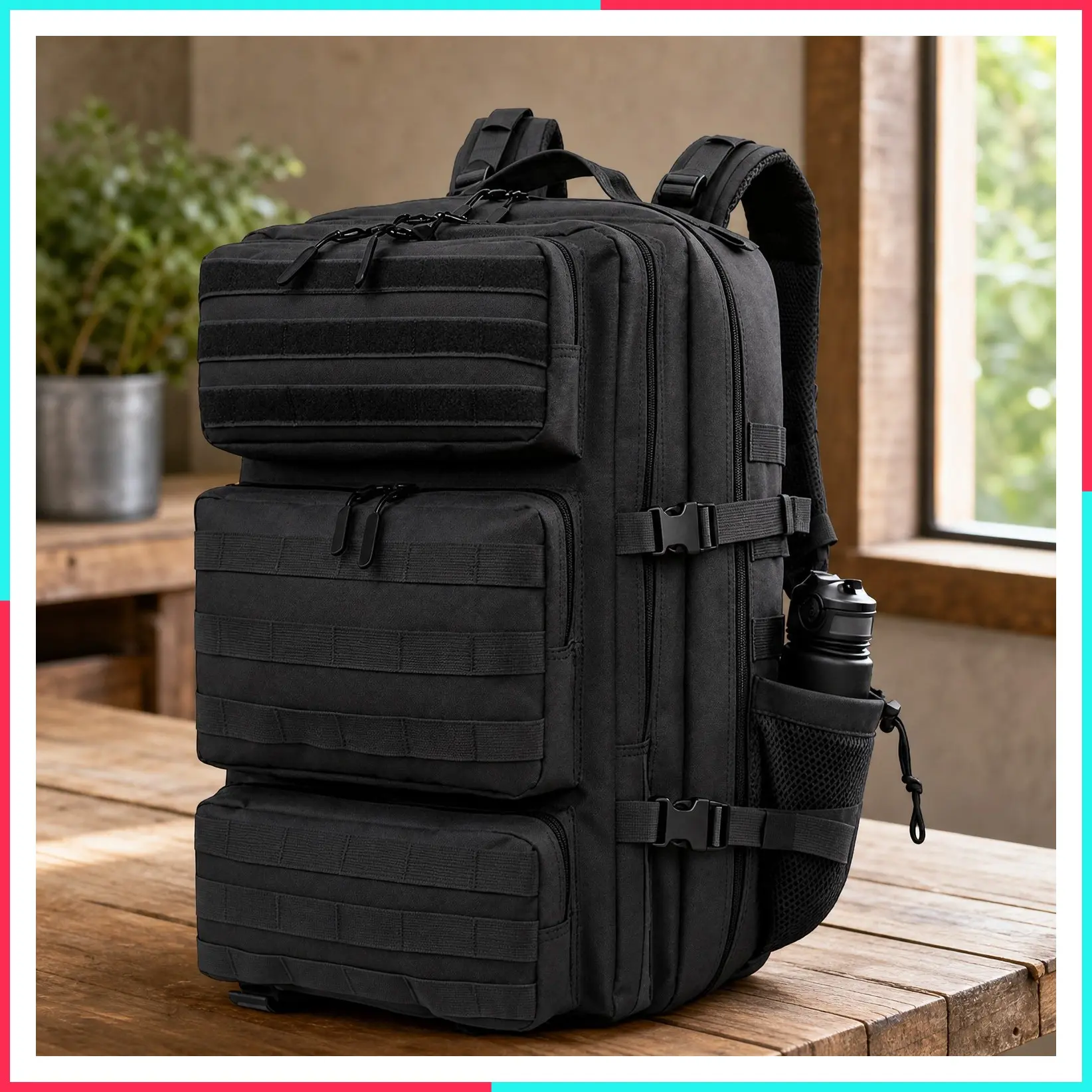 55L Military Tactical Backpack for Men & Women, Large Bug Out Bag Hiking Rucksack