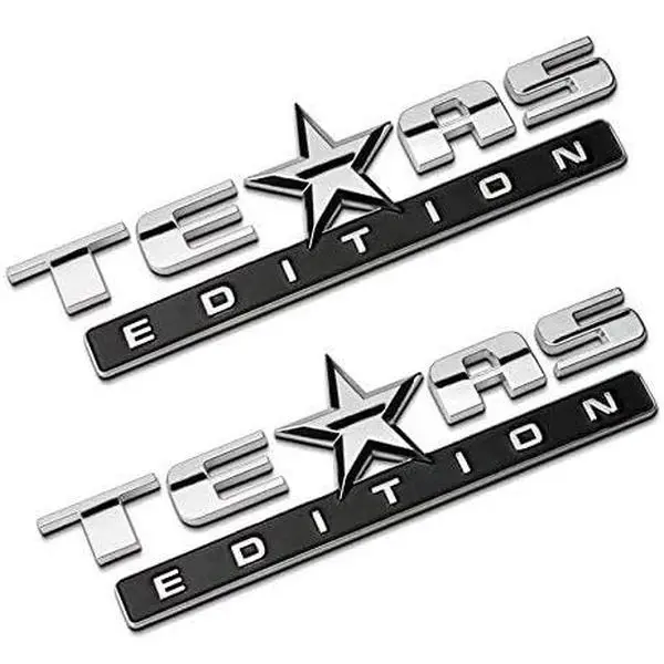 1PC/2PC/3PC Texas Edition Emblem Decal Sticker Universal Fit Compatible with GMC Sierra Chevy Silverado Suburban Tahoe Ford F150 Dodge Ram Nissan Titan Truck Car